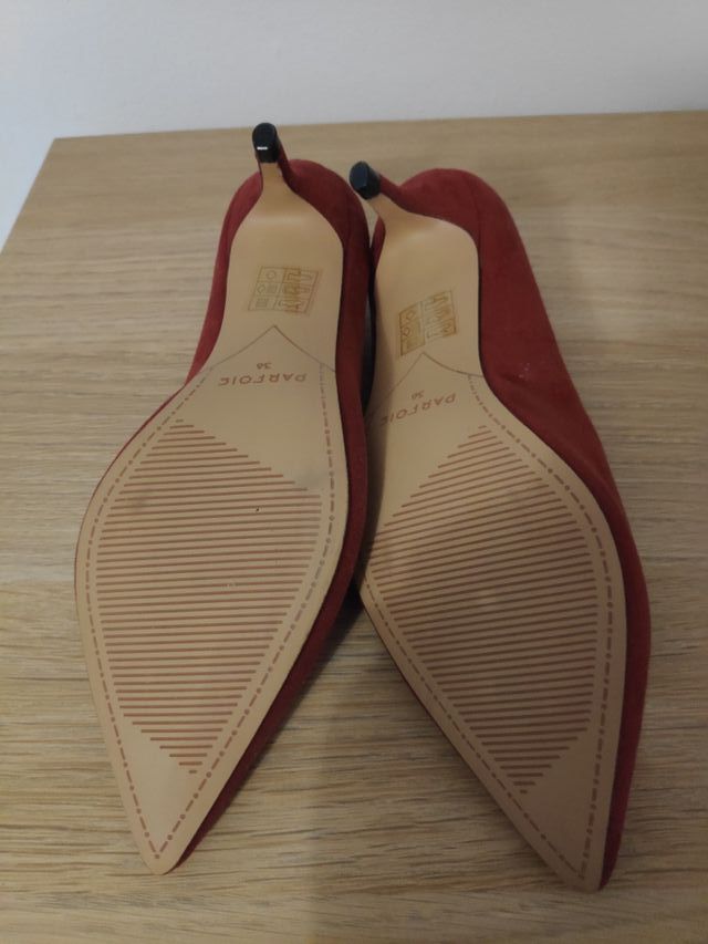 Zapato tacón rojo granate talla 36