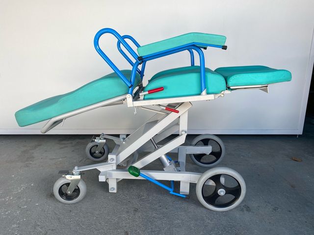 Sillón clínico geriátrico elevable con ruedas