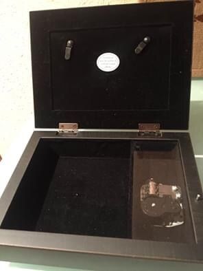 Joyero caja musical de cuerda porta retrato