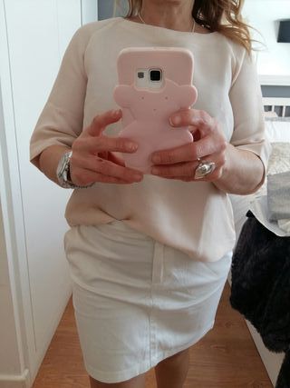 Blusa Mango rosa palo t- s de segunda mano por 12 EUR en Moraleja de  Enmedio en WALLAPOP