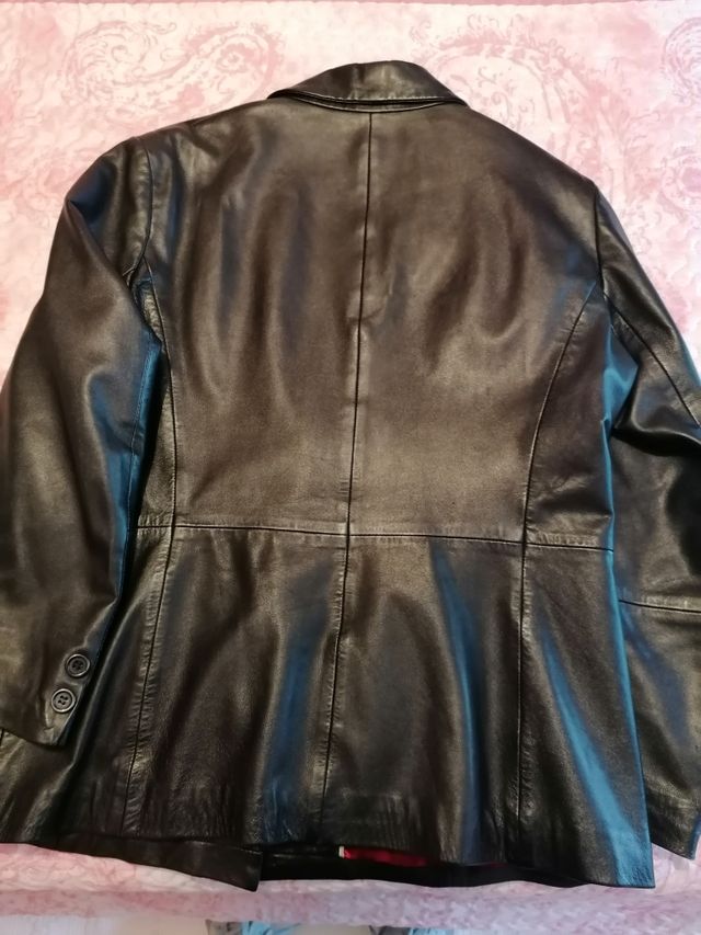 chaqueta piel negra
