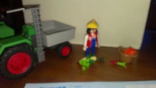 PLAYMOBIL 4497 TRACTOR VERDE SEGADORA GRANJERA de segunda mano por