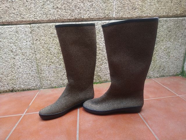 Botas Doradas altas mujer