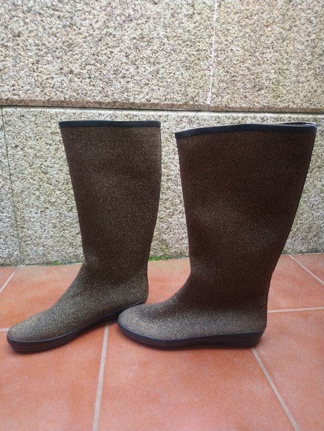 Botas Doradas altas mujer
