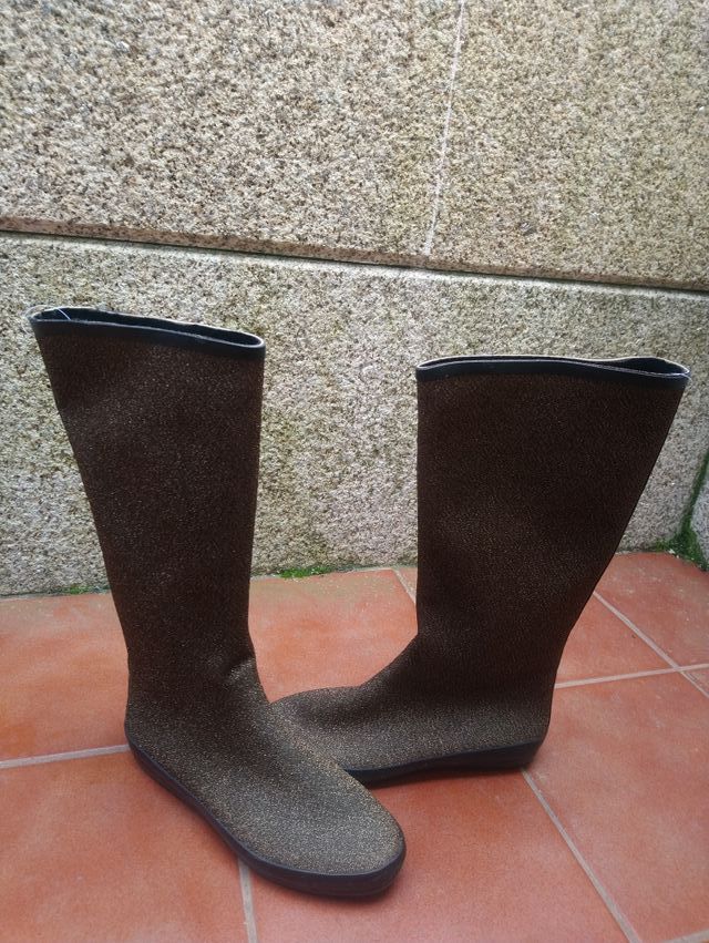 Botas Doradas altas mujer