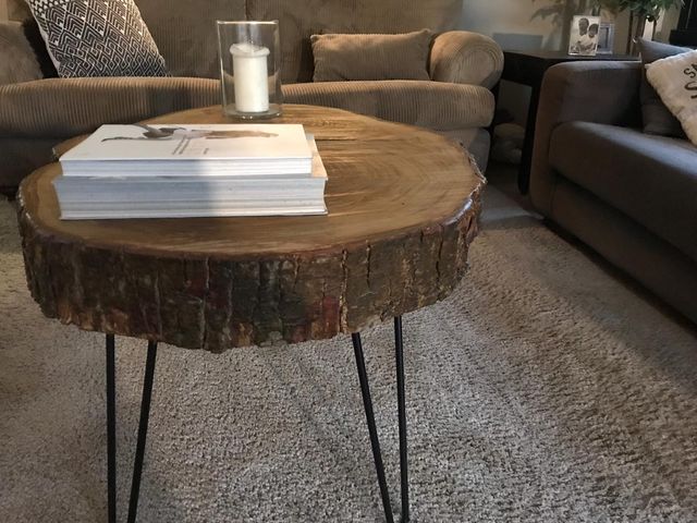 Mesa tronco de madera