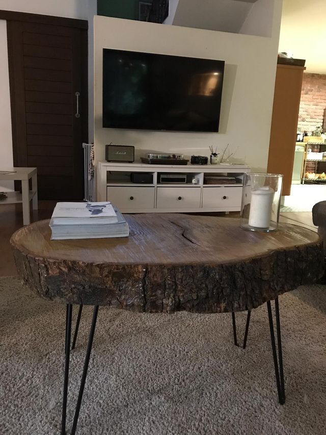 Mesa tronco de madera