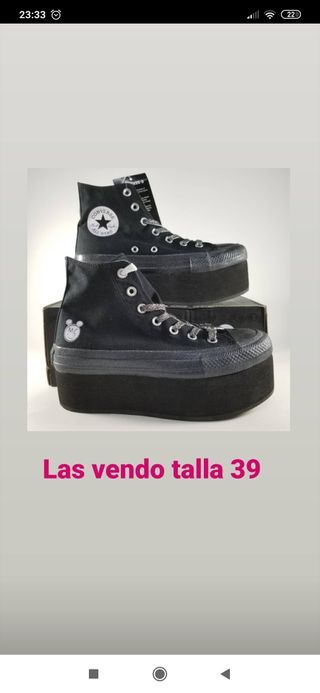 converse altas plataforma negras