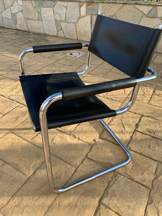 Sillas vintage cromadas y cuero de segunda mano por 80 € en Alpedrete