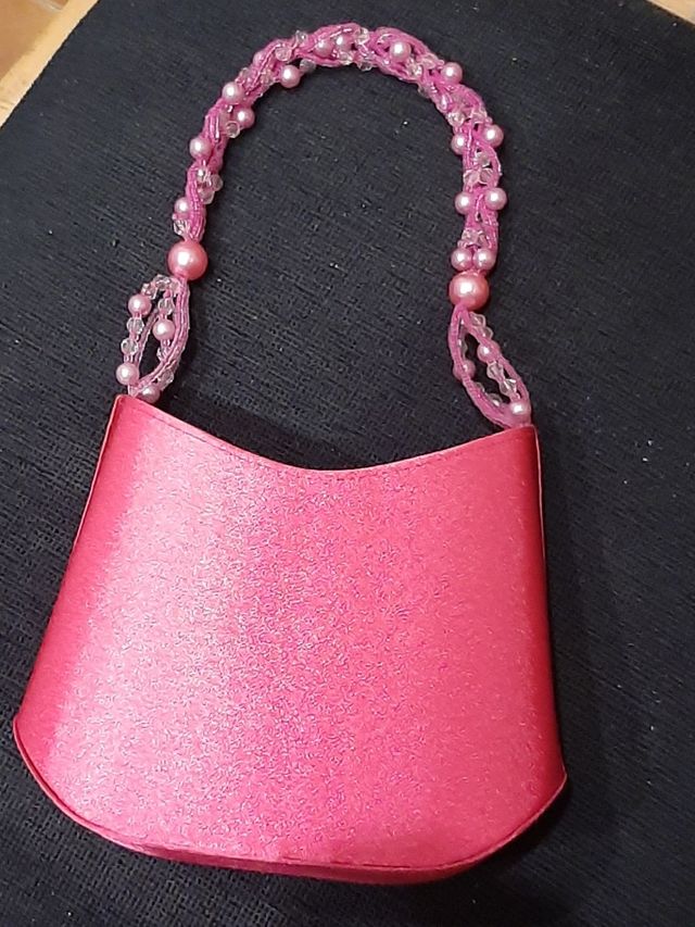 Vestido fucsia y rosa