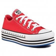 converse plataforma piel blanca