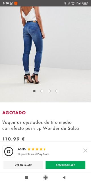 Pantalón vaquero Salsa wonder push Up talla 25-26 de segunda mano por 49  EUR en Illescas en WALLAPOP