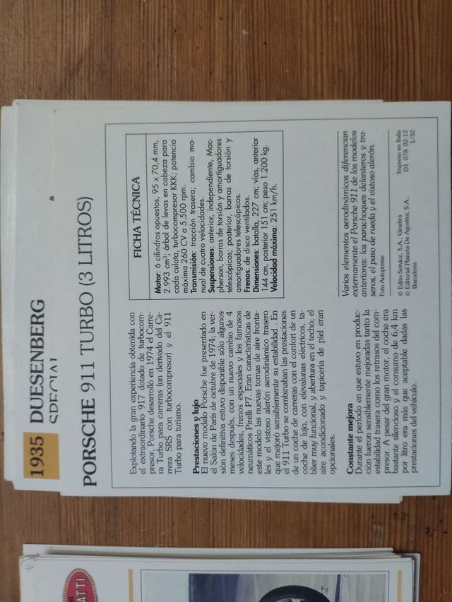 Fichas Autos de Colección