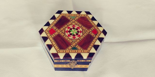 Caja Joyero Hexagonal Policromada