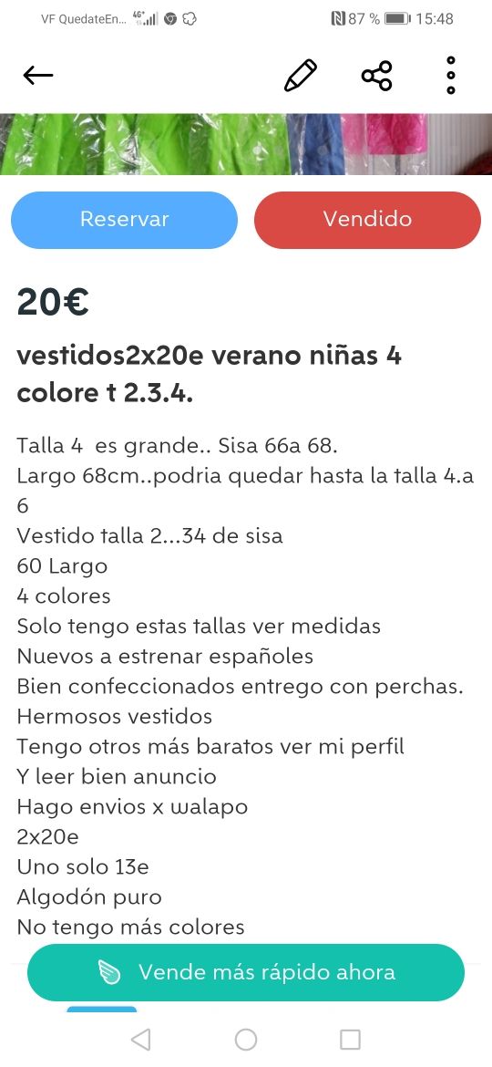 vestidos niña algodón t 2y4
