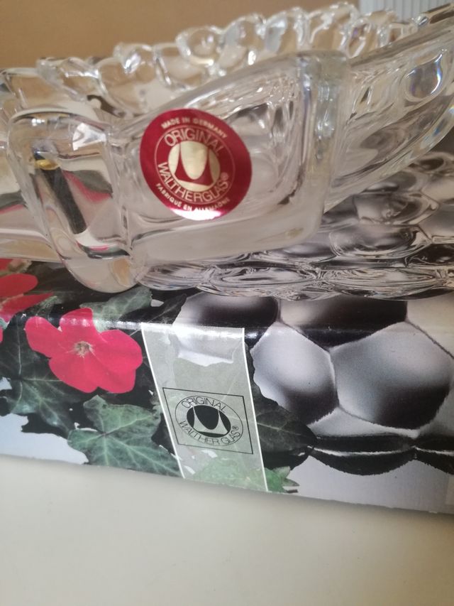 Bandeja de cristal sin estrenar con su caja