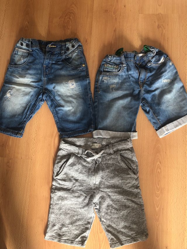 Pack 3 pantalones cortos niño talla 6 Zara