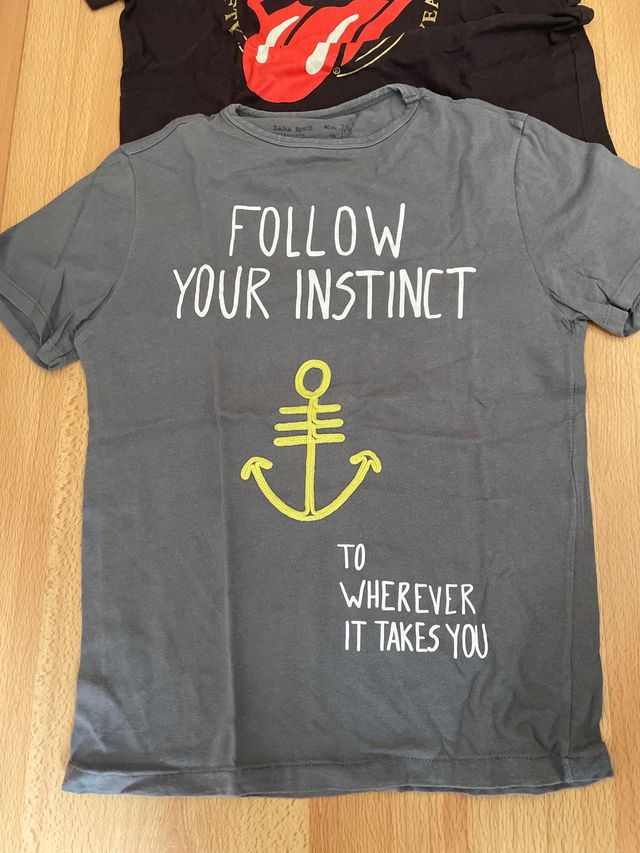 Lote 4 camisetas niño, talla 7, 3 Zara y 1 Freesty