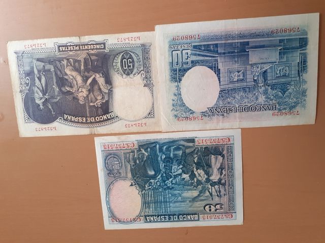 BILLETES DE PESETAS DESDE AÑO 1931