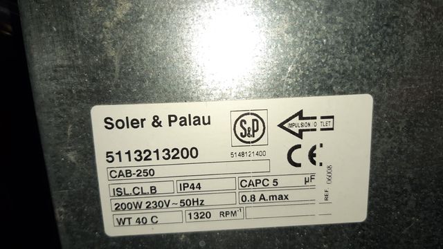 caja acústica ventilación S&P 250 NUEVO