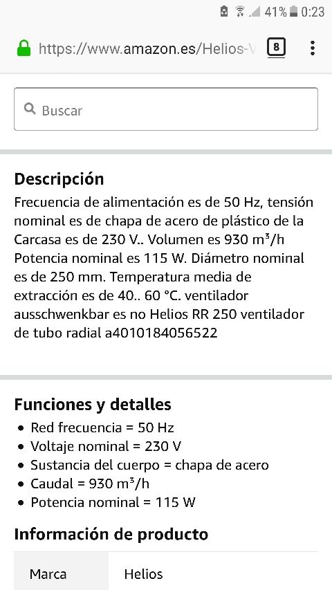 ventilador radial 930m3/h NUEVO