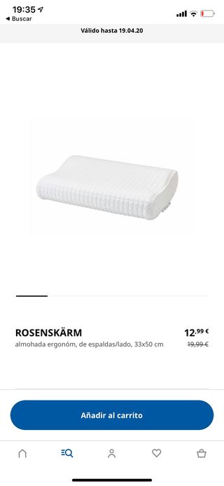Almohadas ergonómicas de segunda mano en la provincia de ROSENSKÄRM Almohada ergonóm, de espaldaslado, 33x50 cm IKEA