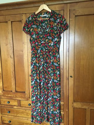 Vestido largo flores zara Clearance