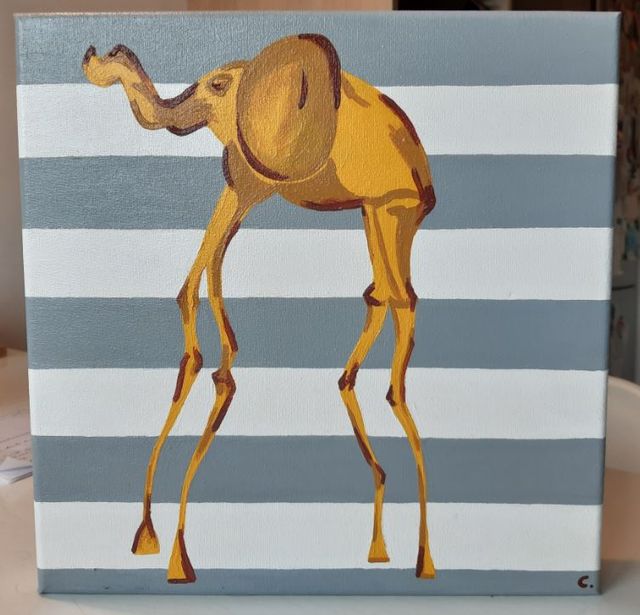 Cuadro Acrílico 30x30 cm con grosor de 4cm pintado