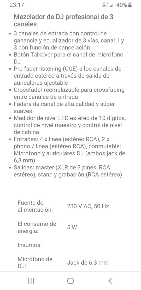 Mesa de mezclas omnitronic pm-408