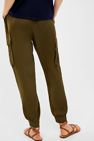 Pantalones | Pantalón Paperbag Kaki Verde | Springfield Mujer - Emilie  Attolini
