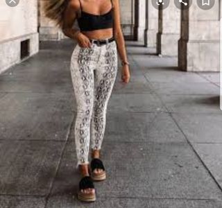 Pantalón print serpiente satén TREND CAPSULE - Venca - 035821