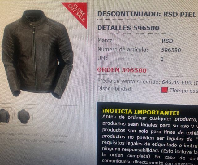 Chaqueta de piel roland Sanz nueva XXL
