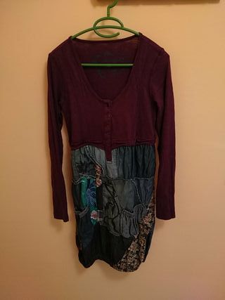 Vestido Desigual tejano de segunda mano por 10 € en La Vestido desigual tipo globo. talla M de segunda mano por 10