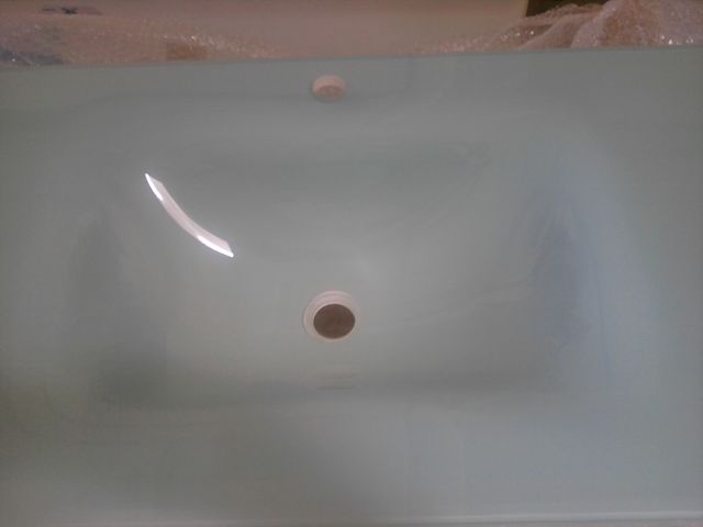 Encimera lavabo de cristal