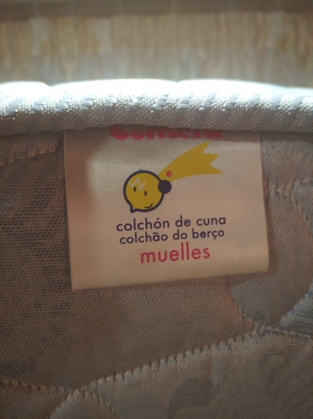 cuna de madera + colchón