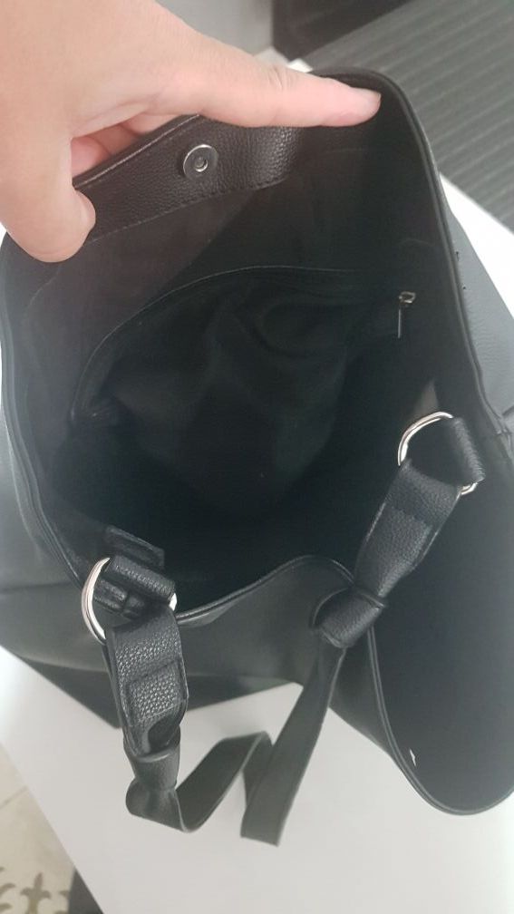 bolso piel negro pull&bear