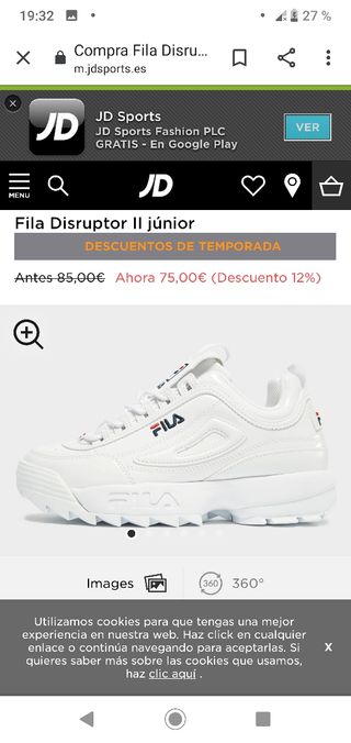 deportivas fila niña baratas