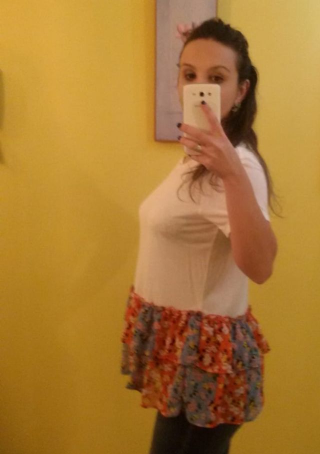 camiseta faldon flores