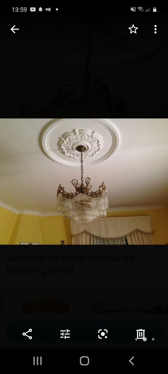 Precio lámpara de bronce y cristal