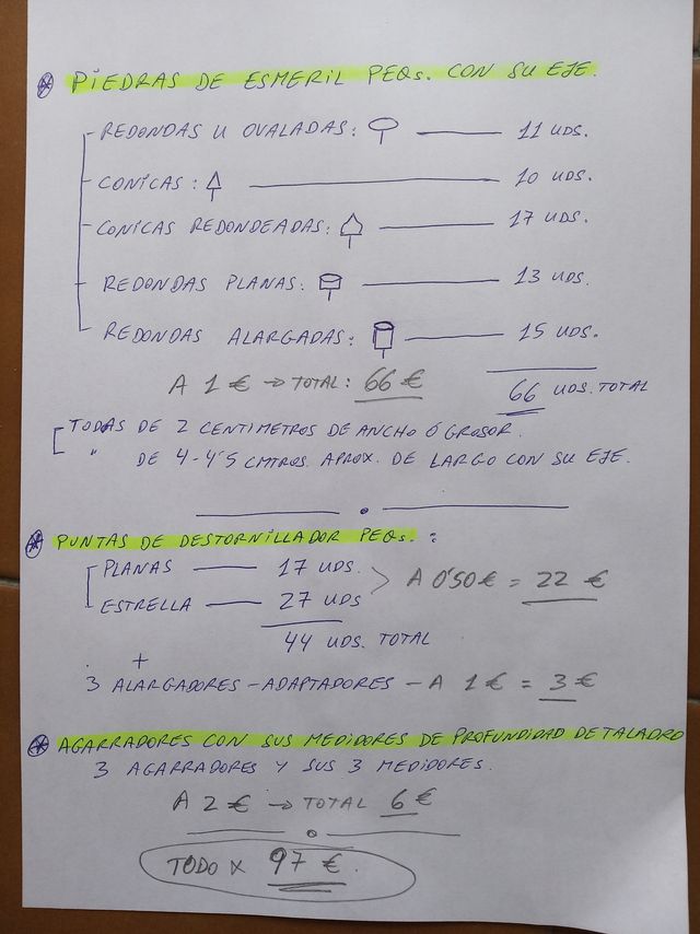PIEDRAS DE ESMERIL Y MAS... A 1 €