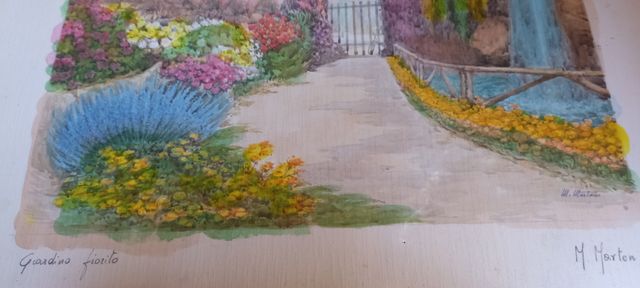 cuadro lámina. acuarela M. Marten