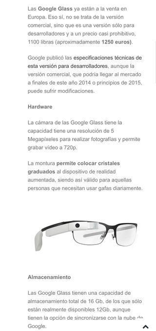 GOOGLE GLASS de Segunda mano por 490 EUR en Madrid Wallapop