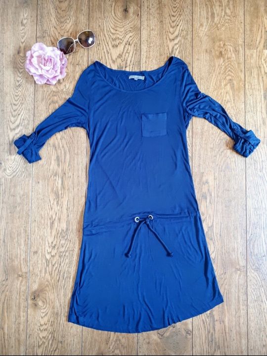 Vestido de punto azul marino