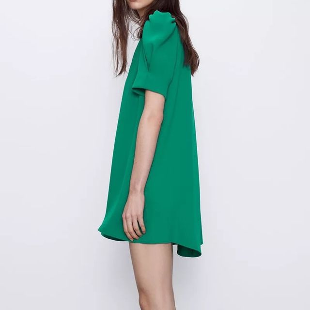 Vestido abullonado verde