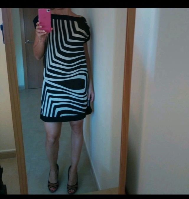 Vestido,camisola estampado cebra .sin estrenar L