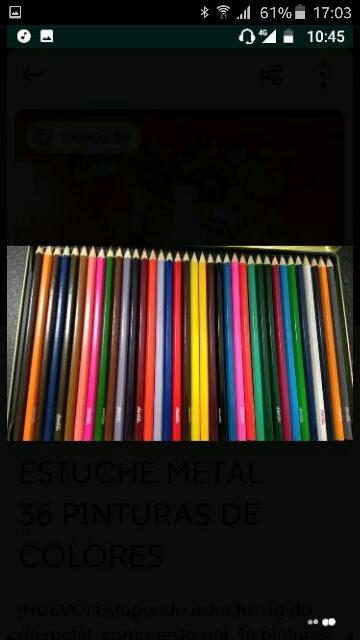 NEW! ESTUCHE METAL RÍGIDO + 36 PINTURAS DE COLORES