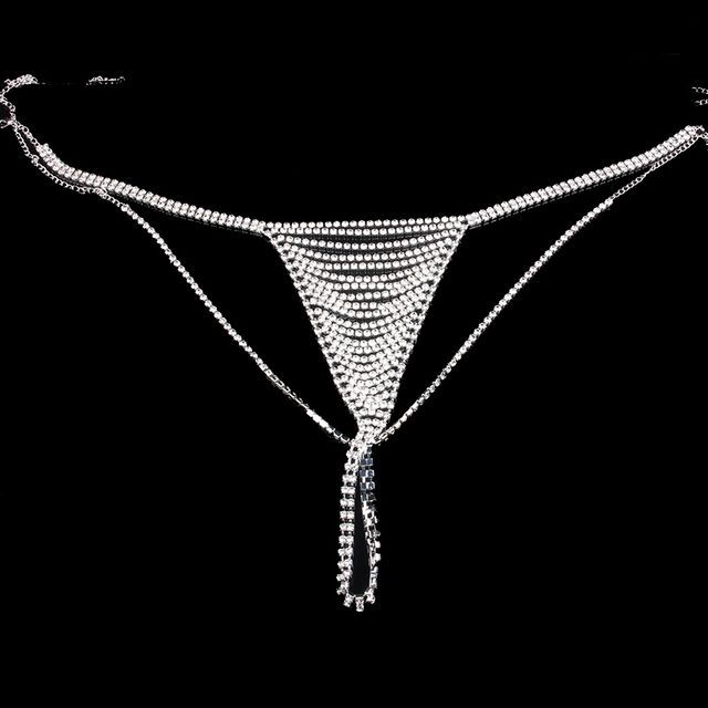 Tanga cadena diamantes