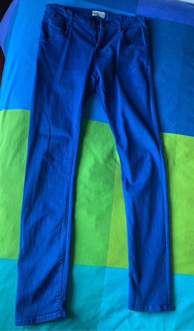 Pantaloni in denim blu Zara