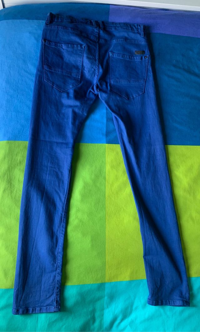 Pantaloni in denim blu Zara