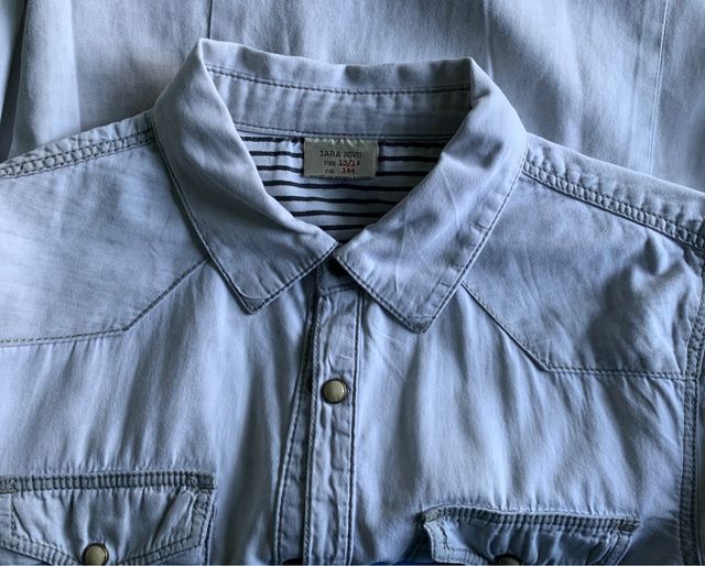 Camicia in denim grigio Zara